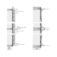 SlideLine M Beslagset voor gedempte deuren (sluitings-, openings- en collisiedemping), 10 kg, Minimale deurbreedte mm: 450
