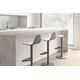 Tabu regelbare kruk rond wit/bekleed mystic taupe