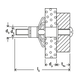 Hollewandplug Fischer HM4 x 45S met metrische schroef