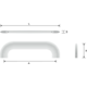 Poignée courbé zmc 340mm blanc mat cc 320mm 