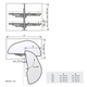 MC Line Dolphin 60cm rechts chroom/wit met dubbel dempingsysteem