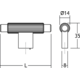 Bouton T ARPA L70 aluminium rustique laiton