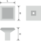 Bouton 208/26 24x24x27mm couleur fer 