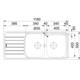 Spark - Inbouwspoeltafel / 1160 x 500 mm / 2 bakken / Glad / Omkeerbaar