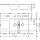 Maris - Inbouwspoeltafel / 1160 x 500 mm / 2 bakken / Metaal wit / Omkeerbaar