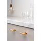 Bouton T RILLE L55 aluminium brossé laiton