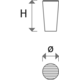 Knop aqua-rama d12 h24 zwart