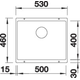 Blanco Subline 500-U gris rocher sans raccordement vidage