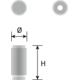 Bouton bouclé ø16 h35mm noir mat 