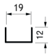 Profil-U horizontal PRU19-85 4m alu noir  