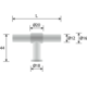 T-poignee inox nr12 75x16x45mm 