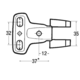 Charniére projet bras mb-6610 double 180° 