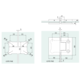 Verstelbare scharnier glas/glas met hoek van 90° zonder zichtbare schroeven, voor 6/8 mm glas, B50 H80, geborsteld rvs effect