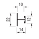 Horizontaal H-profiel PRH10V Terra 4m alu zilver