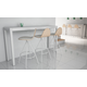 Petris tessuto barkruk 65cm-acier epoxy wit/vinyl
