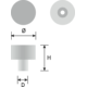 Knop 33mm alu geribbeld mat zwart