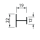 Horizontaal H-profiel PRH19-85 4m alu zwart