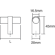 Bouton T NOBB L52 aluminium brossé laiton cava