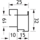 Profil vertical TR19-S85 2.6m alu argent  