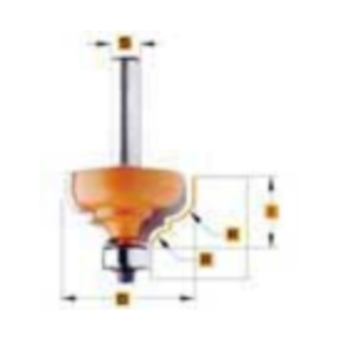 Profielfrees met geleidelager r=4 d=28,7 i=13 hw