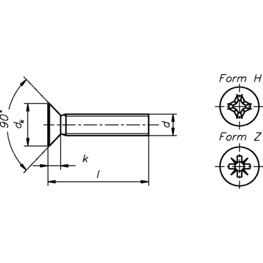 Vis métal M4 din 965 tête plate  