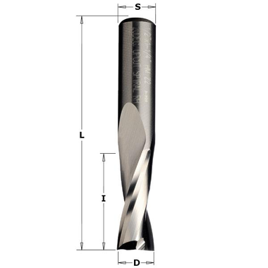 Snijfrees rechts d=5 i=17 l=60 z=2 dia=8 hwm