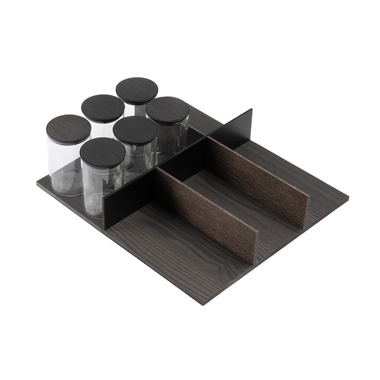 Filo tiroir haut + pots en verre V6 60 noir 
