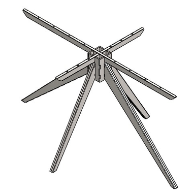 Tafelonderstel spider s 73.6x84.5x151 mat zwart