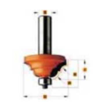 Profielfrees met geleidelager r=4 d=33,4 i=13 hw