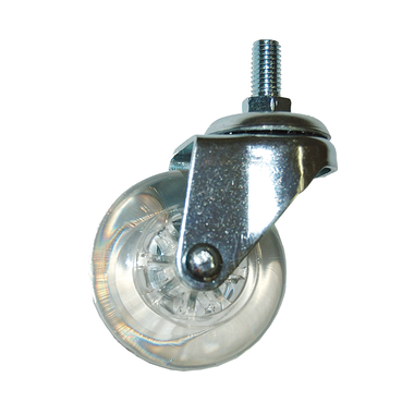 Wiel transparant 50mm 30kg M10x15 h:65mm