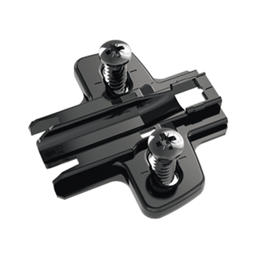 Sensys Plaque de montage cruciforme avec vis Euro prémontées en noir obsidien, réglage en hauteur par trou oblong