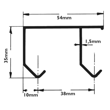 Profilé double pour porte coulissante alu