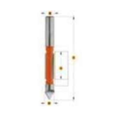 Boor- en uitloopfrees met geleider d=8 i=19 lt=64mm