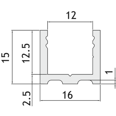 Profil de compensation latéral verre fixe l 3000mm alu