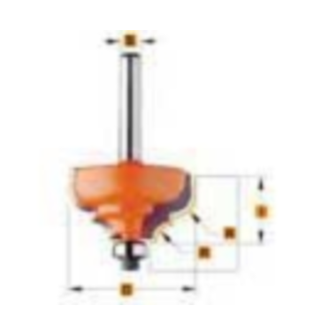 Profielfrees met geleidelager r=4 d=28,7 i=13 hw