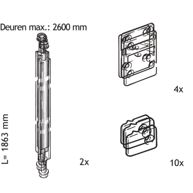Set 2 redres. de porte l.1863mm 