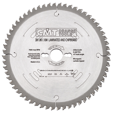 Lames scie pr laminés/melamines industr.  d=160 f=ø20 k=2.2 p=1.6 z56 <°=-3° q=hw