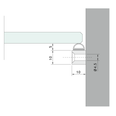 Eindprofiel met pvc profiel10x10xl3000mm