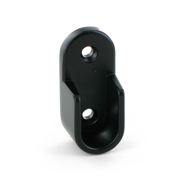 Supp. tube de penderie ovale ouvert alu noir  