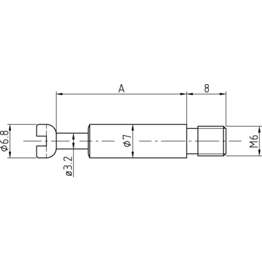 Tourillon M6 en acier avec tête cruciforme pour excentrique 15