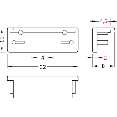 Embout profilé led WIDE24 (par paire)