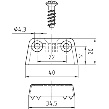 Raccord trapézoïdal TZ 4 Hettich