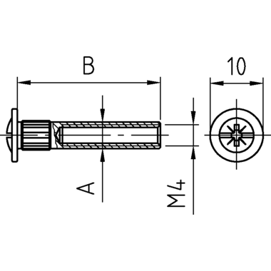 Douille de connection en acier M4 