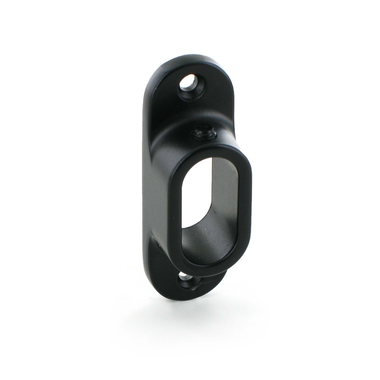 Supp. tube de penderie ovale ferme alu noir  