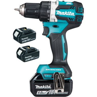 Makita 18v boor- en schroefmachine 5.0 ah 3 batterijen + oplader