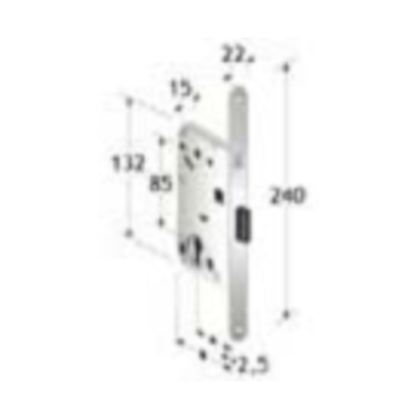 Xinnix magneetslot pz chroom mat 240x22 mm zonder tegenplaat