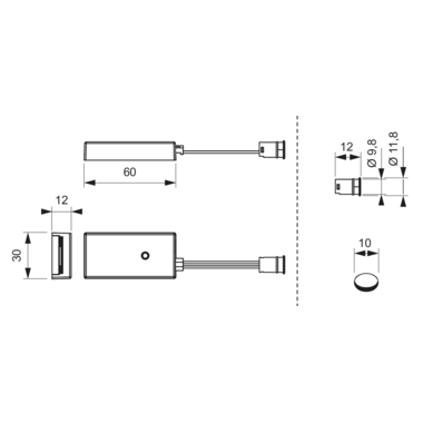 Récepteur IR led + capteur