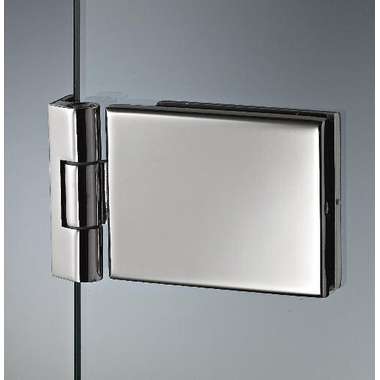 Vierkant scharnier wand/glas voor smalle deurposten, voor 8/12 mm glas, B85 H65
