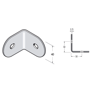 Pba 500-g rvs sat. winkelhaak voor glasbevestiging