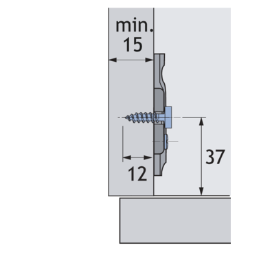 Sensys Plaque de montage cruciforme avec vis pour panneaux de particules prémontées, réglage en hauteur direct